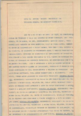 Atas de Sessões do Conselho Nacional do Trabalho (CNT) de abril a dezembro de 1937.