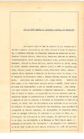 Atas de Sessões do Conselho Nacional do Trabalho (CNT) de janeiro a setembro de 1934.