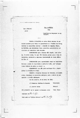 Acórdão nº 00581 de 1941