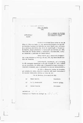 Acórdão nº 00290 de 1944